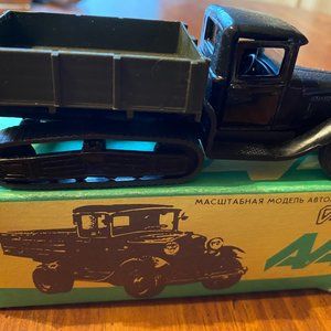 Authentic Soviet Era military toy (military truck GAZ- 1935) (metal/ new in box/